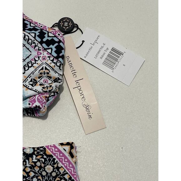 Nanette‎ Lepore Hannah High Neck Marrakesh Megerie Bikini Set Swim Pink Size 8 - Picture 4 of 16